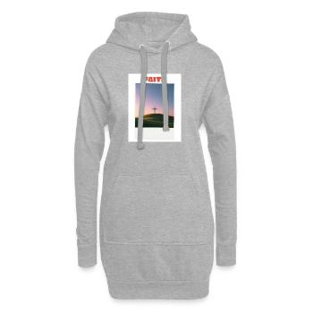 La foi au coucher du soleil - Sweat-shirt à capuche long Femme - gris chiné - Devant