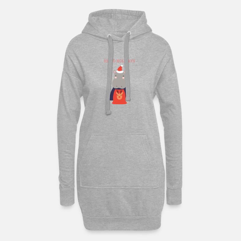 Nilpferd - Hoodie-Kleid - Grau meliert