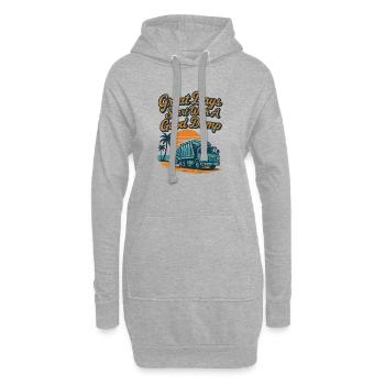 Les belles journées commencent avec un bon camion à ordures - Sweat-shirt à capuche long Femme - gris chiné - Devant