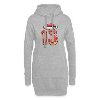 13 Zahl Keks Weihnachten - Hoodie-Kleid - Grau meliert - Vorne