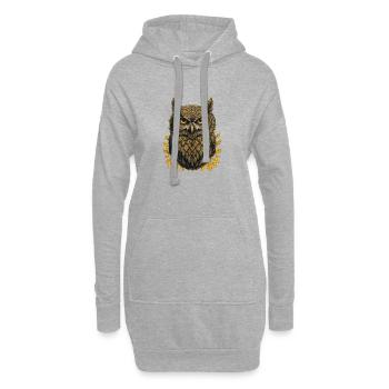 Goldene Eule im Herbstlaub - Hoodie-Kleid - Grau meliert - Vorne