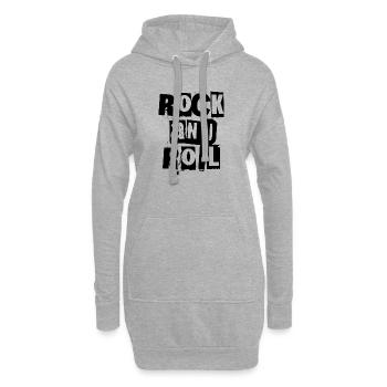 Rock'n'Roll-Logo mit fettem und distressed-Logo - Hoodie-Kleid - Grau meliert - Vorne
