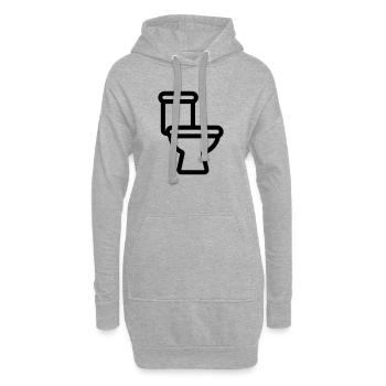 toilette - Sweat-shirt à capuche long Femme - gris chiné - Devant