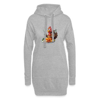 Thanksgiving Drôle Dinde de Thanksgiving - Sweat-shirt à capuche long Femme - gris chiné - Devant