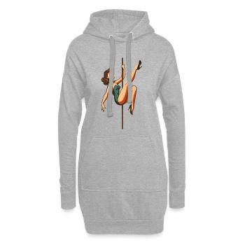 Pole Dance Poledancerin brünett Retro 50er Geschen - Hoodie-Kleid - Grau meliert - Vorne