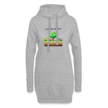Landwirt Pixelwelt Ländliche Szene - Hoodie-Kleid - Grau meliert - Vorne