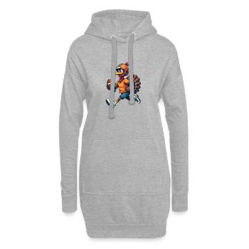 Thanksgiving Football Truthahn - Hoodie-Kleid - Grau meliert - Vorne