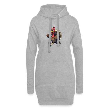 Thanksgiving Football Truthahn - Hoodie-Kleid - Grau meliert - Vorne