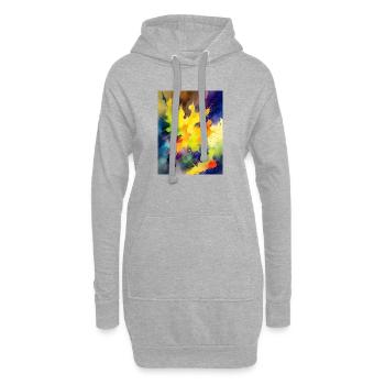 Farbexplosion Abstrakt Spritzer - Hoodie-Kleid - Grau meliert - Vorne