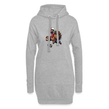 Thanksgiving Football Truthahn - Hoodie-Kleid - Grau meliert - Vorne