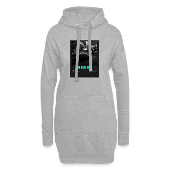 Lag Kill More Neon Gaming Sprüche  - Hoodie-Kleid - Grau meliert - Vorne