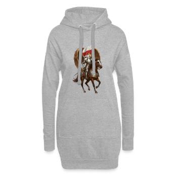 Polnischer Adler geflügelter Husarenreiter - Hoodie-Kleid - Grau meliert - Vorne