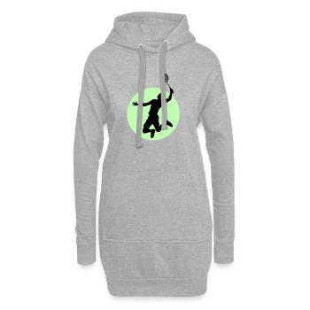 Badminton Spieler Silhouette – Smash Power - Hoodie-Kleid - Grau meliert - Vorne