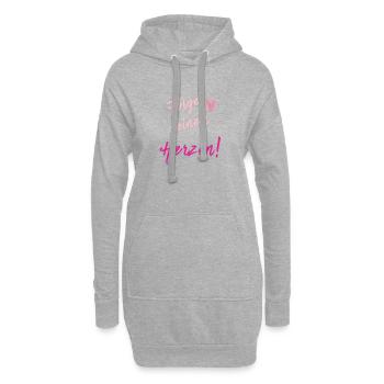 SUIS TON CŒUR Imprimer - Sweat-shirt à capuche long Femme - gris chiné - Devant