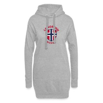 Emblème norvégien du ski de fond - Sweat-shirt à capuche long Femme - gris chiné - Devant