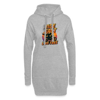 Ride Fast Live Free - Sweat-shirt à capuche long Femme - gris chiné - Devant