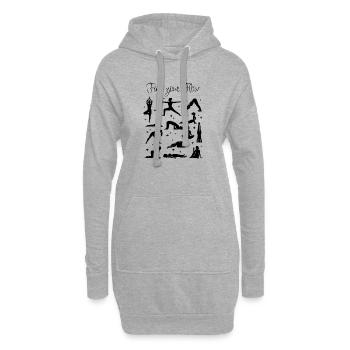 yoga übungen Shirt, Hoodie, kissen find your flow - Hoodie-Kleid - Grau meliert - Vorne