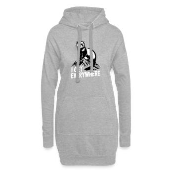 Furet, je me trouve partout - Sweat-shirt à capuche long Femme - gris chiné - Devant