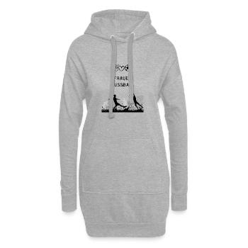 Fußballsilhouette vor dem Tor - Hoodie-Kleid - Grau meliert - Vorne