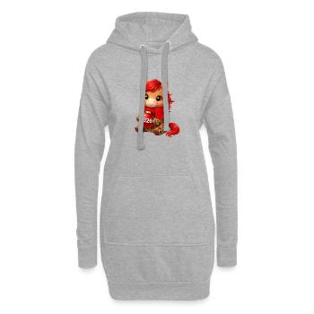 Ornement de Noël Kawaii Horse 2026 - Sweat-shirt à capuche long Femme - gris chiné - Devant