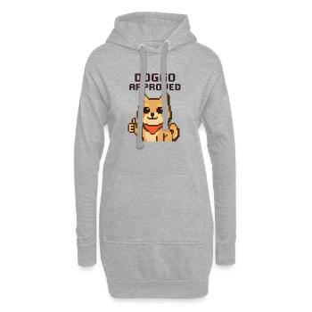 Doggo approuvé – Pixel Shiba avec bandana - Sweat-shirt à capuche long Femme - gris chiné - Devant
