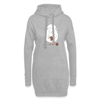 Mouton Tricoteur Laine et Aiguilles  - Sweat-shirt à capuche long Femme - gris chiné - Devant