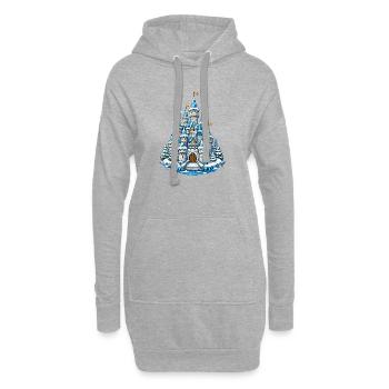 Château des Rêves d’Hiver - Sweat-shirt à capuche long Femme - gris chiné - Devant