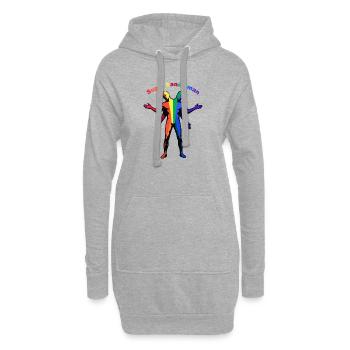 Super-Handwerker-Regenbogen - Hoodie-Kleid - Grau meliert - Vorne