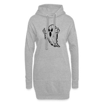 Fantôme gothique signe de rébellion - Sweat-shirt à capuche long Femme - gris chiné - Devant