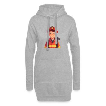 Feuerwehrmann - Hoodie-Kleid - Grau meliert - Vorne