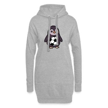 Pinguine Kinder Fußball - Hoodie-Kleid - Grau meliert - Vorne