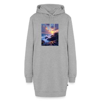 Chaussée des géants, Irlande du Nord - Sweat-shirt à capuche long Femme - gris chiné - Devant