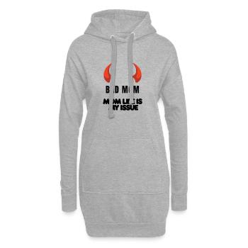 Rote Hörner Silhouette - Hoodie-Kleid - Grau meliert - Vorne