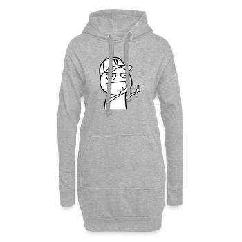 FU Meme mit Basecap (Farben änderbar) - Hoodie-Kleid - Grau meliert - Vorne