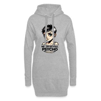 Geh niemals komplett zum Psycho-Porträt-T-Shirt - Hoodie-Kleid - Grau meliert - Vorne