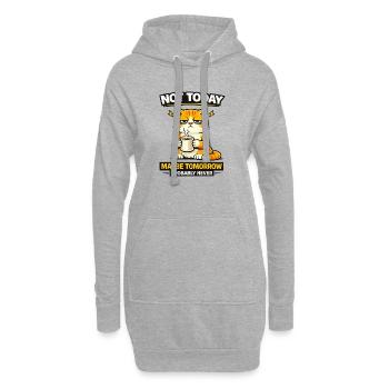 Nicht heute Katzenkaffee-Prokrastination - Hoodie-Kleid - Grau meliert - Vorne