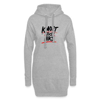 KMOET Just Niks Rouge Accent - Sweat-shirt à capuche long Femme - gris chiné - Devant