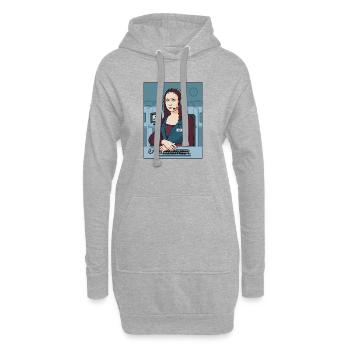 Mona Lisa Support Mitarbeiter Humor - Hoodie-Kleid - Grau meliert - Vorne