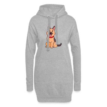 Berger allemand mignon (bande dessinée) - Sweat-shirt à capuche long Femme - gris chiné - Devant