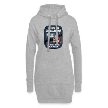 Ich lebe für Gruselfilme Humor - Hoodie-Kleid - Grau meliert - Vorne