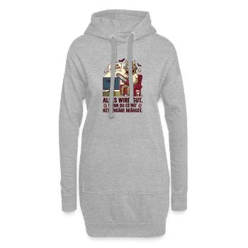 Horror Marathon Kettensäge Humor - Hoodie-Kleid - Grau meliert - Vorne