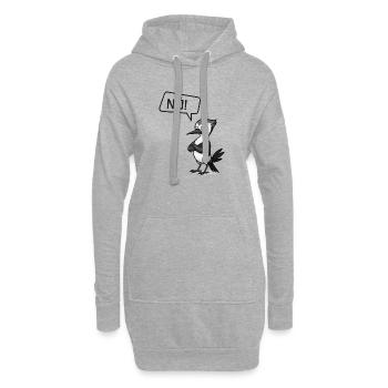 Nö! Specht – Sturer Vogel macht Pause - Hoodie-Kleid - Grau meliert - Vorne