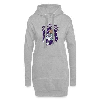 Astronaut Faultier Deadline Weltraum Design - Hoodie-Kleid - Grau meliert - Vorne