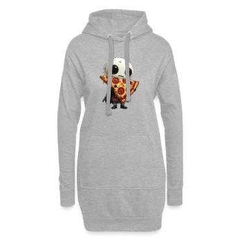 Creepy Cute Pizza Pepperoni - Hoodie-Kleid - Grau meliert - Vorne