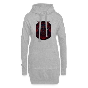 Dämonen-Samourai - Hoodie-Kleid - Grau meliert - Vorne