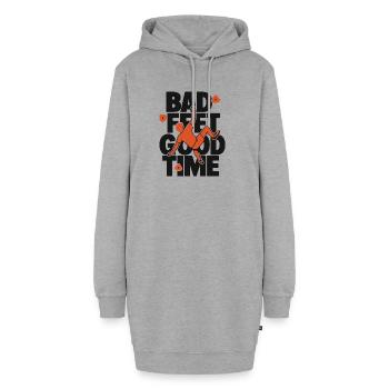 Bad Feet Good Time Bouldering - Hoodie-Kleid - Grau meliert - Vorne