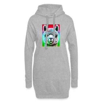 Alpaka - Hoodie-Kleid - Grau meliert - Vorne