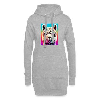 Alpaga - Sweat-shirt à capuche long Femme - gris chiné - Devant
