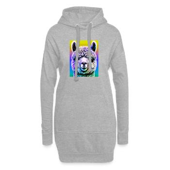 Alpaga - Sweat-shirt à capuche long Femme - gris chiné - Devant