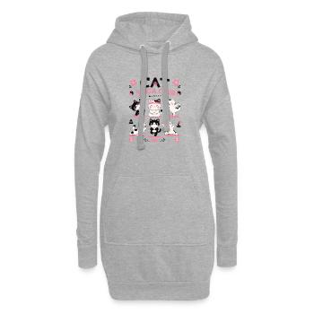 Cat Yoga Club Kawaii Zen Cats - Sweat-shirt à capuche long Femme - gris chiné - Devant